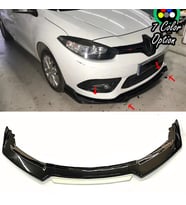 Renault Fluence Beyaz Renkli Şeritli Dilli Ön Lip 4 Prç Parlak Siyah ABS 2009 - 2016