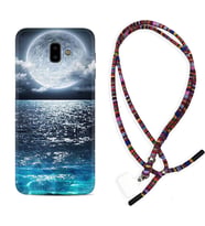 Samsung J6 Plus J7 Prime J7 Pro M20 Kılıf Boyun Asklı Rasta Silikon Great Moon 1301
