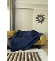 Sofline Kadife Şönil Koltuk Örtüsü, Kaymaz Kanepe Örtüsü, Koltuk Şalı (180 x 220cm) (Lacivert)