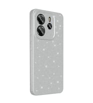Xiaomi Redmi Note 14 5G Kılıf Kamera Korumalı Simli Parıltılı Lüks Silikon (Gümüş)