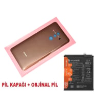 Tkgz Huawei Uyumlu MATE 10 Pro Arka Pil Batarya Kapağı + PİL (CAM) GOLD