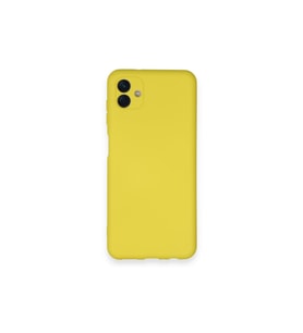 Galaxy A04 Kılıf Nano Içi Kadife Silikon - Sarı
