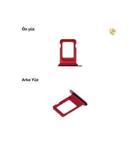 Uyumlu İphone 14 Sim İç Yuvası Çiftli Kırmızı Çiftli sim yuvası ikili sim tepsisi çiftli sim aparatı dual sim çekmecesi