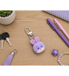 Sevimli Mor Tavşan Charm Anahtarlık Peluş Figür Çanta ve Anahtar Aksesuarı Hediye