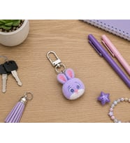 Sevimli Mor Tavşan Charm Anahtarlık Peluş Figür Çanta ve Anahtar Aksesuarı Hediye