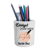 Edebiyat Öğretmenine Hediye İsimli Kalemlik - Öğretmenler Günü Hediyesi