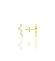Gümüş altın yaldızlı zirkon sıra taşlı küpe SGTL10818GOLD
