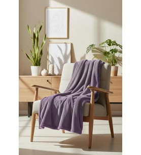 Tavşan Tüyü Dokulu Peluş TV Battaniyesi & Koltuk Şalı 140x190 Kül Moru