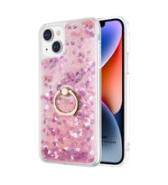 Microsonic Apple iPhone 14 Plus Kılıf Glitter Liquid Holder Pembe
