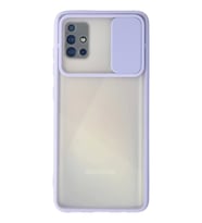 Newface Samsung Galaxy A71 Kılıf Palm Buzlu Kamera Sürgülü Silikon - Lila