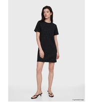 LCW Comfort Siyah Bisiklet Yaka Taşlı Mini Elbise