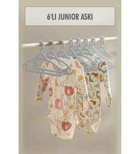 6 lı Bebek Askısı & Bebek Gardırop Askısı Gri Set