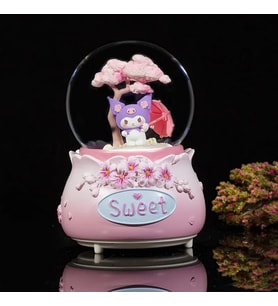 Sanrio kuromi Orta Boy Işıklı Müzikli Kar Küresi