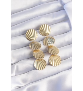 Pirinç Gold Renk Deniz Kabuğu Model Sallantılı Küpe - Tj-Bkp9246