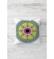 Mandala Desenli Çift Tarafı Baskılı Gizli Fermuarlı Yastık Kılıfı Kırlent Koltuk Yastık Kılıfı (Fuşya)
