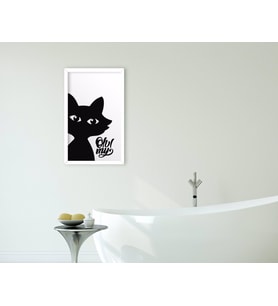 BK Home Banyo Dekoratif Ahşap Beyaz Çerçeveli Tablo-26