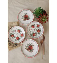 Keramika Nar Ege Pasta Tabağı 20 Cm 4 Adet 23800-01 (Çok Renkli)