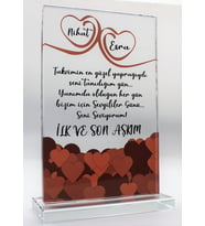 Sevgililer Gününe Özel Kristal Plaket