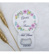 30 Adet Rengarenk Çiçekli Baskılı Balon Açacak Magnet 11x7 Cm Uv Nişan Hediyeliği Nikah Şekeri-