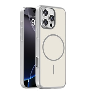 iPhone 16 Pro Max Kılıf MagSafe Şarj Özellikli Ultra İnce Mat Soft Lora PC Kapak Gümüş