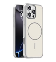 iPhone 16 Pro Max Kılıf MagSafe Şarj Özellikli Ultra İnce Mat Soft Lora PC Kapak Gümüş