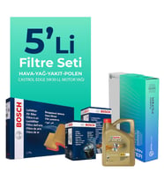 Bosch Audi A6 3.0 Dizel QUATRO 245 HP Filtre Bakım Seti Castrol Motor Yağlı (2011-2018) 5 Li
