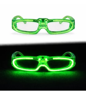 Yeşil Led Işıklı Parti Gözlüğü 3 Modlu – Glow Gece Eğlence Gözlüğü