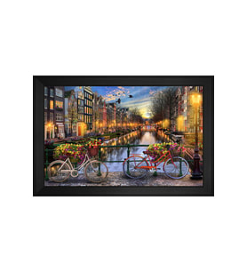 Manzara Temalı Kanvas Tablo 80 x 110 cm Siyah Çerçeve