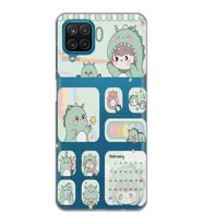 Samsung Galaxy M22 Uyumlu Tatlı Dinozor Kawaii Tasarımlı Şeffaf Telefon Kılıfı