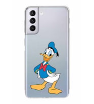Samsung Galaxy S21 Plus  Kamera Korumalı Kapak Donald Duck Tasarımlı  Şeffaf Kılıf
