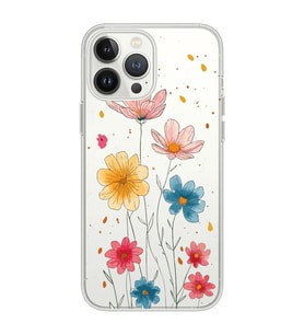 Iphone 12 PRO Uyumlu Çiçek Tasarımlı Şeffaf Telefon Kılıfı