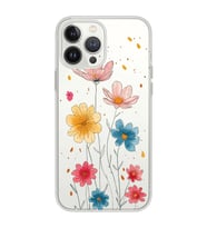 Iphone 12 PRO Uyumlu Çiçek Tasarımlı Şeffaf Telefon Kılıfı