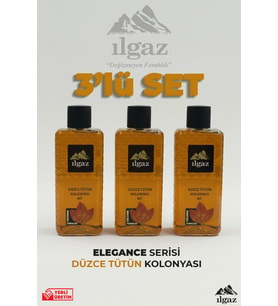ILGAZ Düzce Tütün Kolonyası 3'lü Set 80 Derece 400 ml Elegance Series