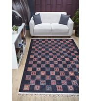 Dijital Kaymaz Yıkanabilir Kırmızı Geometrik Salon Halısı Mutfak Halısı Koridor Halısı Yolluk HLN5022
