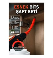 12 Parça 300 mm Esnek Şaftlı Bits Uç ve Tornavida Seti