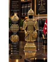 KÜÇÜK ESMA-İ HÜSNA İŞLEMELİ ALTIN SARI RENK ZIRH 25cM
