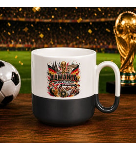 BK Gift Almanya Taraftar Temalı Dünya Futbol Kupası Tasarımlı Siyah Joyful Kupa Bardak