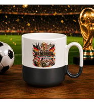 BK Gift Almanya Taraftar Temalı Dünya Futbol Kupası Tasarımlı Siyah Joyful Kupa Bardak