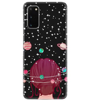 Samsung A02S A03S A10 A12 A13 A21S A22 Kılıf Desenli Silikon Space Woman 1311