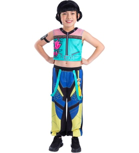 resmi KPop Demon Hunters Zoey çocuk kostümü, çocuklar için kostüm, beden 9-10 yaş