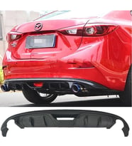 Mazda 3 Difüzör Parlak Siyah Plastik Çift Çıkış 2014-2019 Arka-difizör-bodykit-ek-karlık