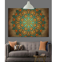 Karmaşık Geometrik Mandala Desenli Sanat Dekoratif Kanvas - Mdf Ahşap Tablo