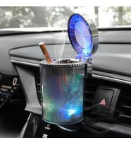Üniversal 7 Renkli RGB Led Işıklı Lüx Oto Küllük Kapaklı Spor Araç İçi Küllük Araba Küllüğü