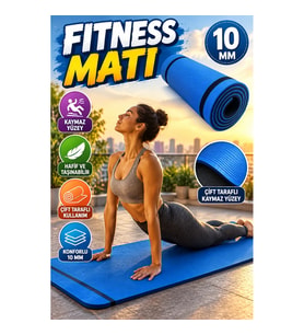 10 mm Fitness ve Kamp Matı – Çift Taraflı Kaymaz Yüzey, Hafif ve Taşınabilir