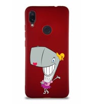 Xiaomi Redmi Note 7 Pro Soft Premier Kapak Pearl Yengeç Tasarımlı Silikon Kılıf - Mürdüm (Şeffaf)