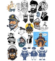 Gemi Kaptanı Sticker Set 20 Parça Telefon, Tablet, Defter, Laptop Sticker