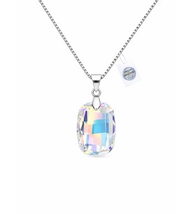 925 Ayar Swarovski Taşlı Mystic Shine 19mm Crystal Kadın Gümüş Kolye