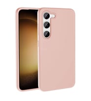 Samsung Galaxy S23 Uyumlu Kılıf M-safe Şarj Özellikli Sıvı Teknolojili Silinebilir Sert Zore Kivi Kapak (Pembe)