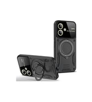 Samsung Galaxy A06 Kılıf Joy Lens Standlı Kapak - Siyah