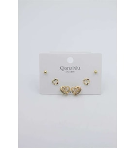 Çoklu Set Küpe - Altın
